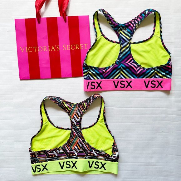 😍 VSX SEAMLESS SPORTS BRA WIRELESS LOW IMPACT PRINTED | BUNDLE OF 2 SIZE M 😘 - Picture 2 of 6